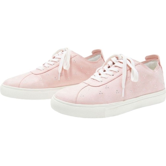 Isaac Mizrahi Sneakers ~ 8M Faux Suede Lace Up Crystal Pink Shoes Fashion NEW - Picture 8 of 8